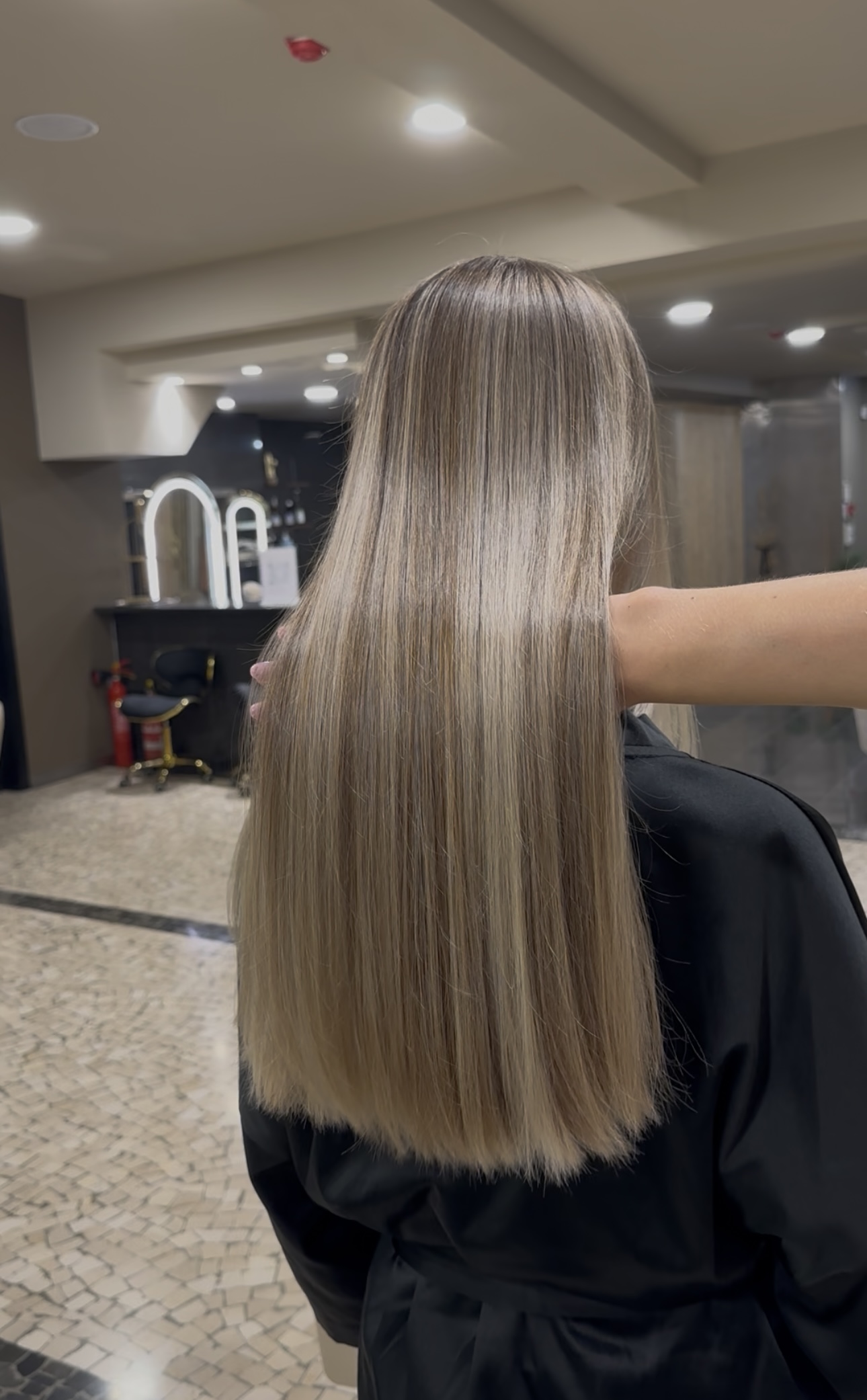 Balayage ash blonde hair coloring in Madeira — Elizabeth Hair Madeira