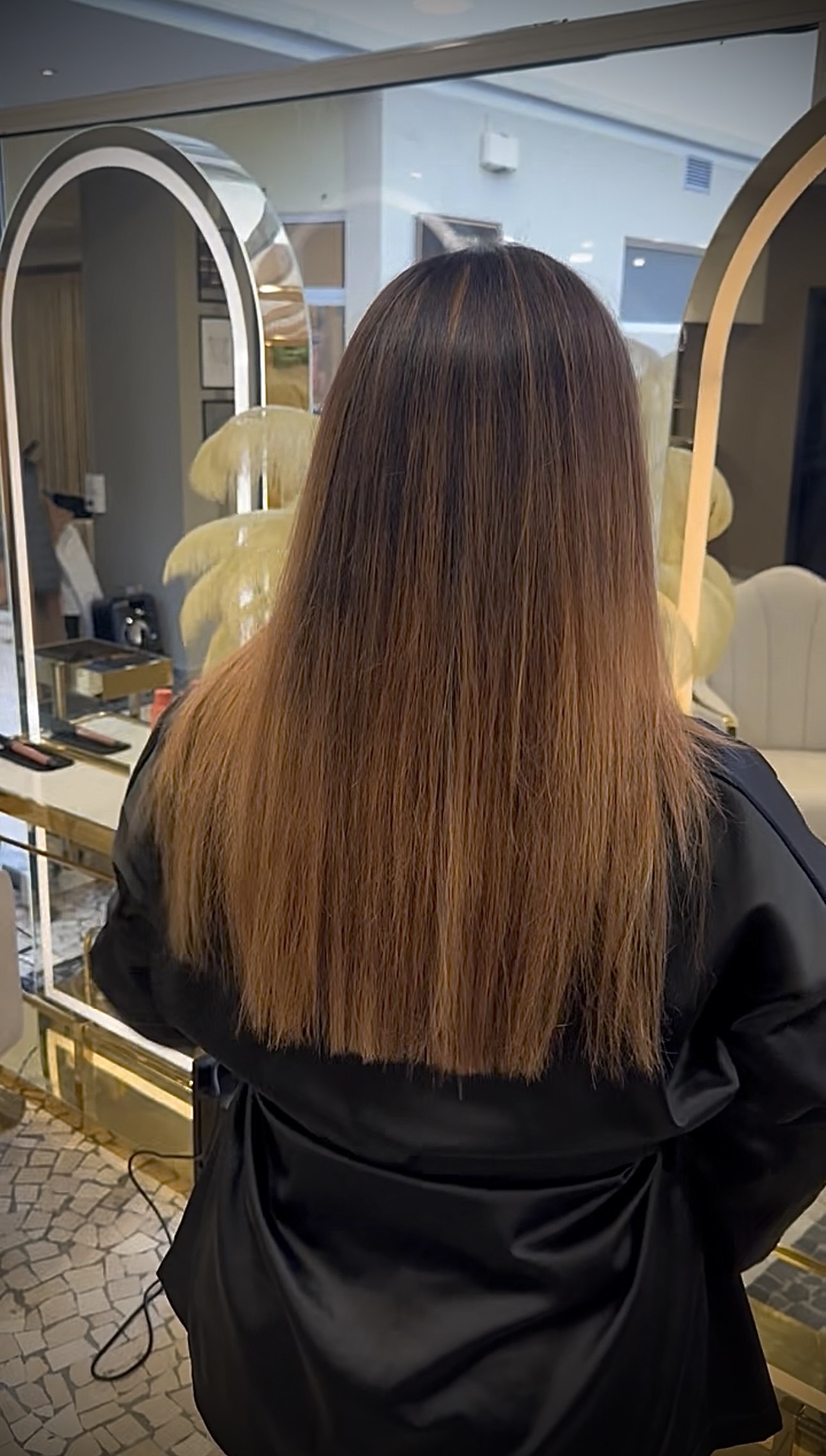 Brunette balayage ombre hair color in Madeira — Elizabeth Hair Madeira