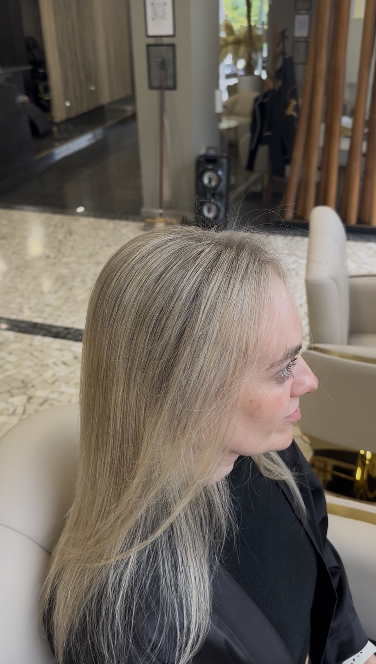 Cold blonde with grey coverage in Madeira — Elizabeth Hair Madeira