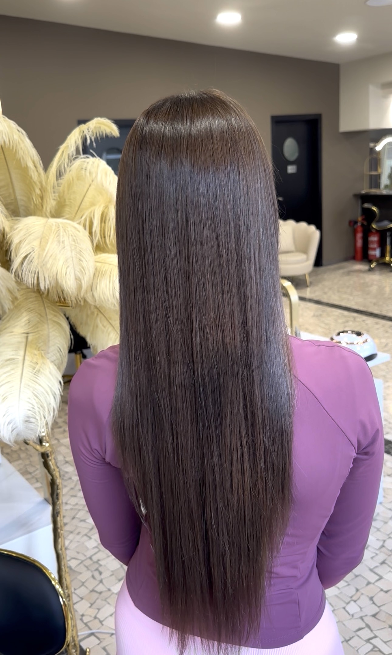 Healthy dark hair after SOS recovery treatment in Madeira — Elizabeth Hair Madeira